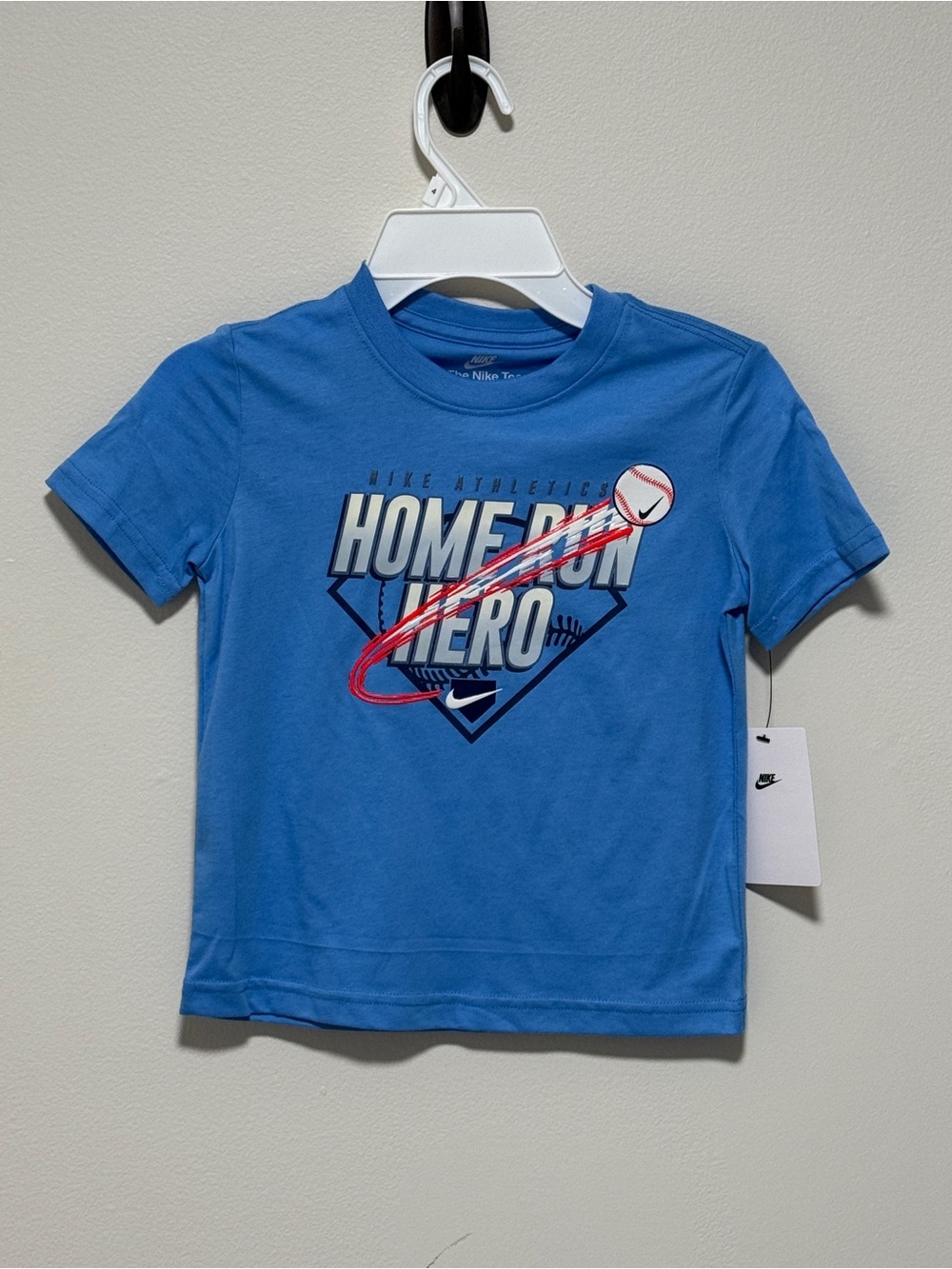 Nike Blue 'Home Run Hero' Short Sleeve Tee for Kids